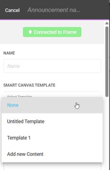 smart canvas template - announcement